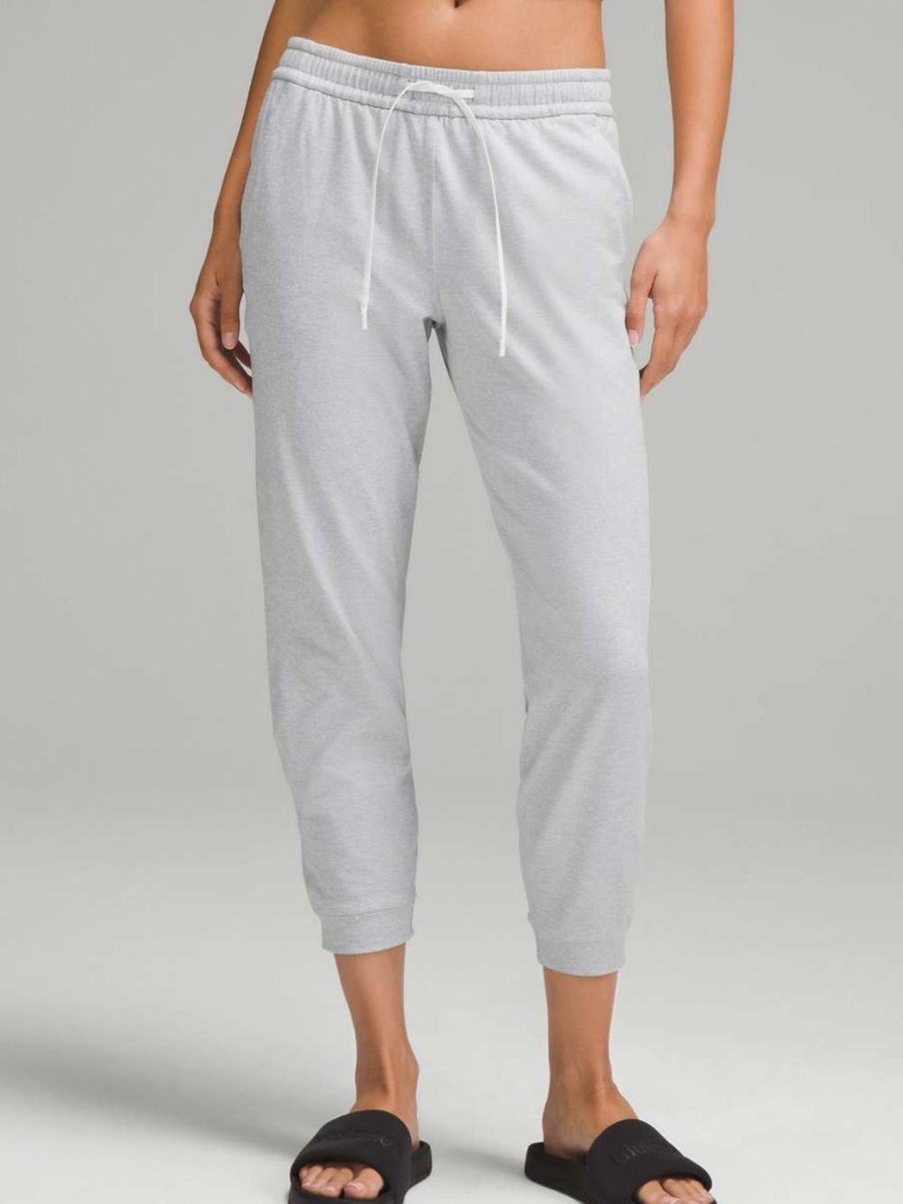 Lululemon‎ Light Gray Soft Jersey Mid-rise Classic Jogger Drawstring Size 4